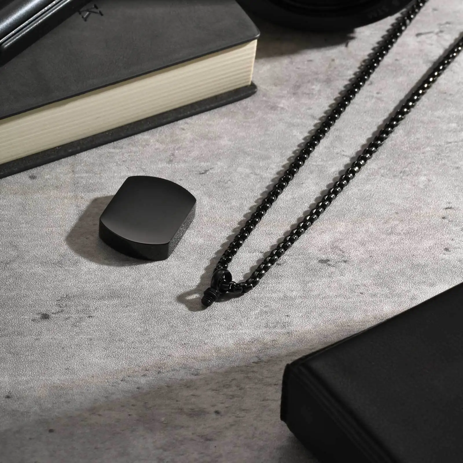 Urn Necklace for Men Boys,Waterproof Dogtag Pendant with Free Funnel,Cremation Keepsake Memorial Jewelry
