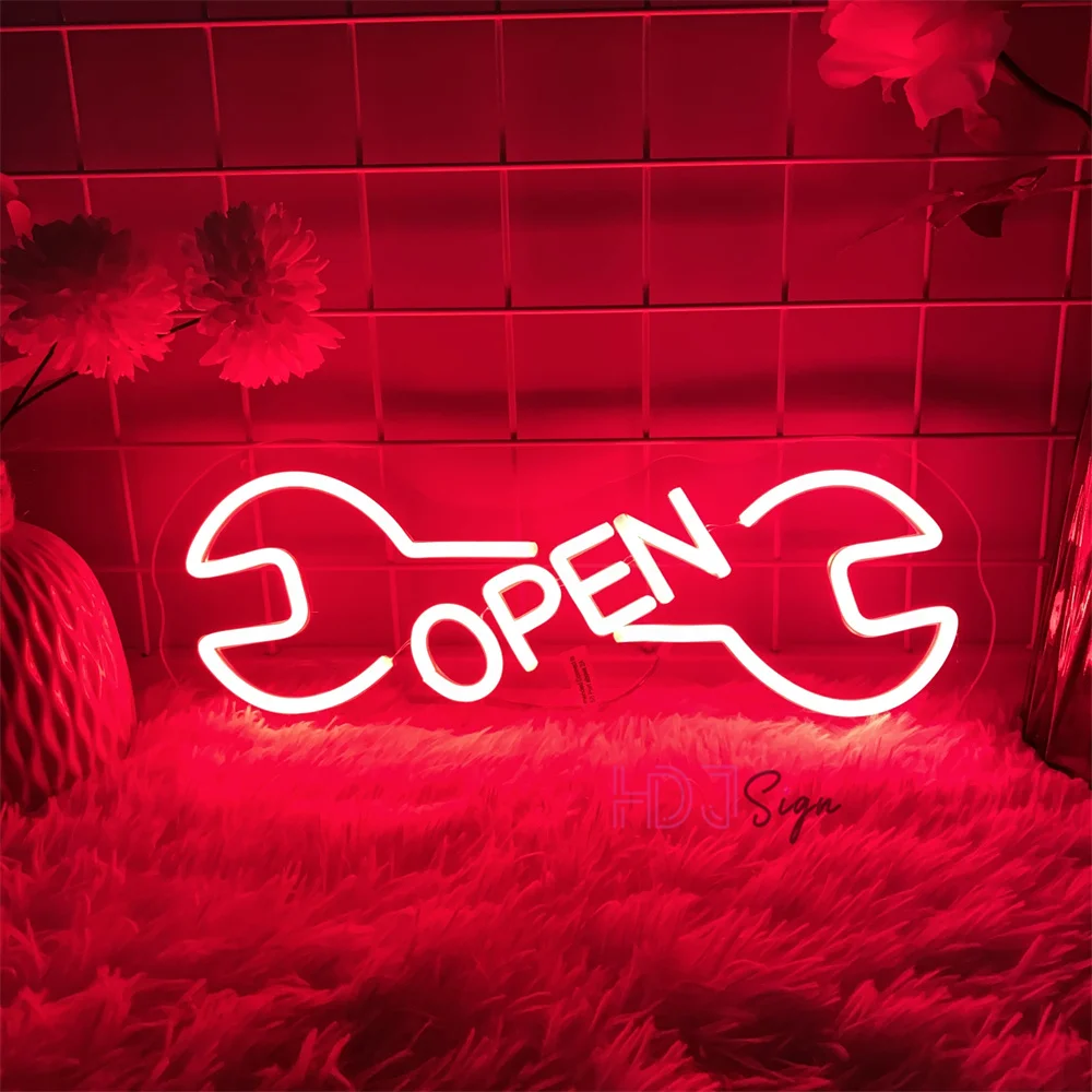 sinal de neon aberto led para negocios luzes de neon usb parede pendurado decoracao do quarto bar salao de beleza lojas garagem sinais de neon abertos 01