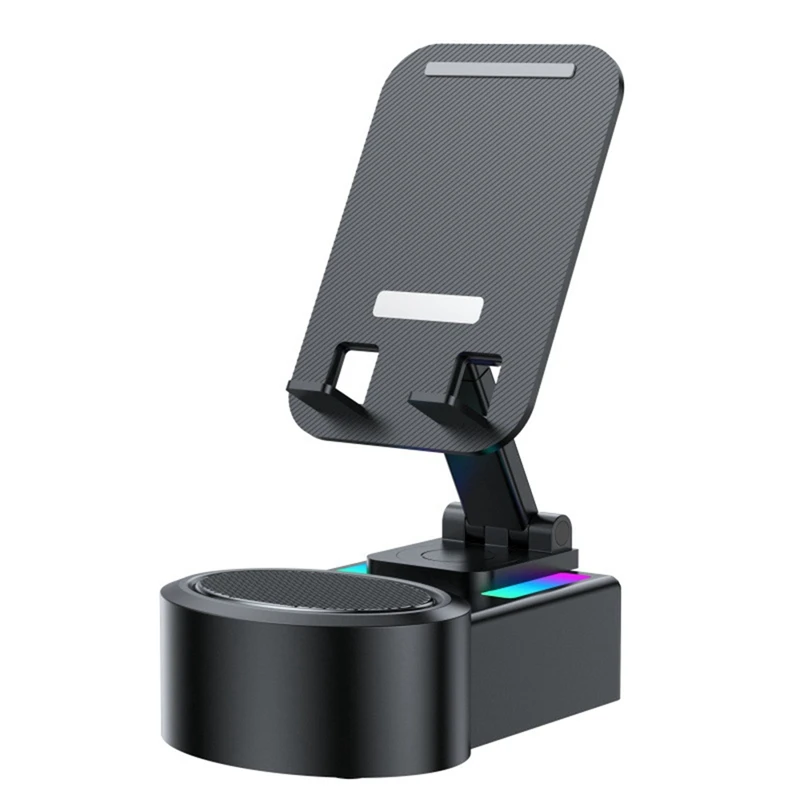 

Phone Stand Speaker Cradle Adjustable For Office Foldable Cellphone Stand With RGB V5.0 Light Desktop