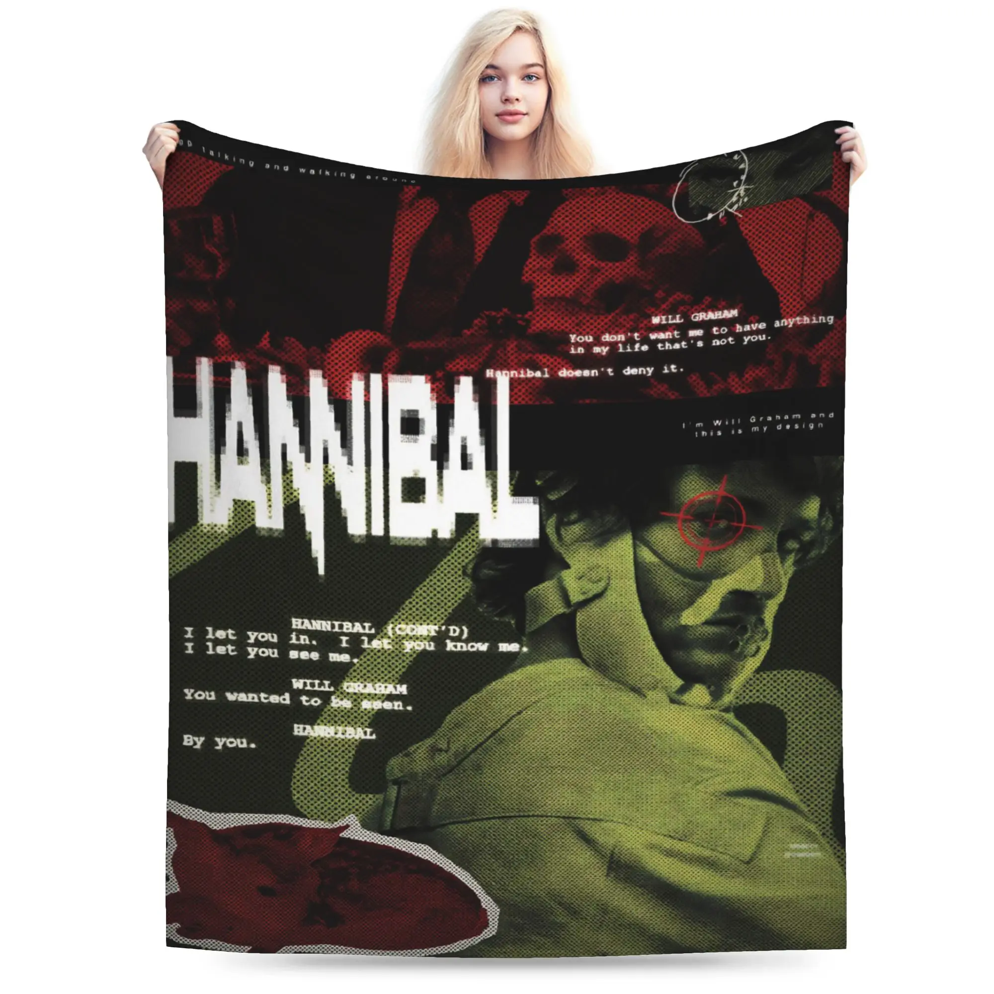 Comfortable Hannibals movie Blanket Stuff Bed Decorative  Throw Blanket Soft Fleece for Couch