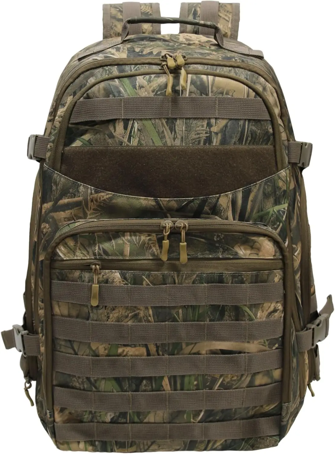 

Tactical Hunting Backpack for Men, Military Molle Assault Pack, 37L EDC Hiking & Motorcycle Bag (Aquatic Camo)