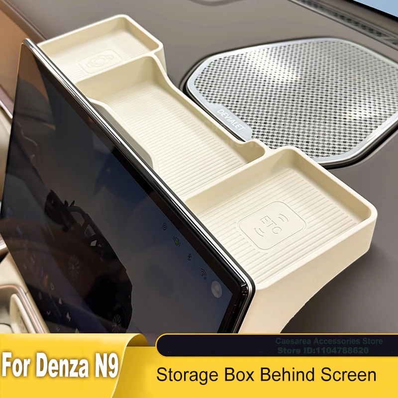 

Автомобильный силиконовый ящик для хранения за экраном для Denza N9 2025, резиновый над приборной панелью ETC, аксессуары для интерьера и уборки
