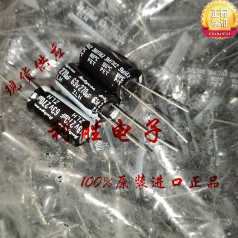 10PCS-100PCS 270UF 63V Japanese Ruby Capacitor 63V270UF 10 * 20 ZLH replaces 50V270UF