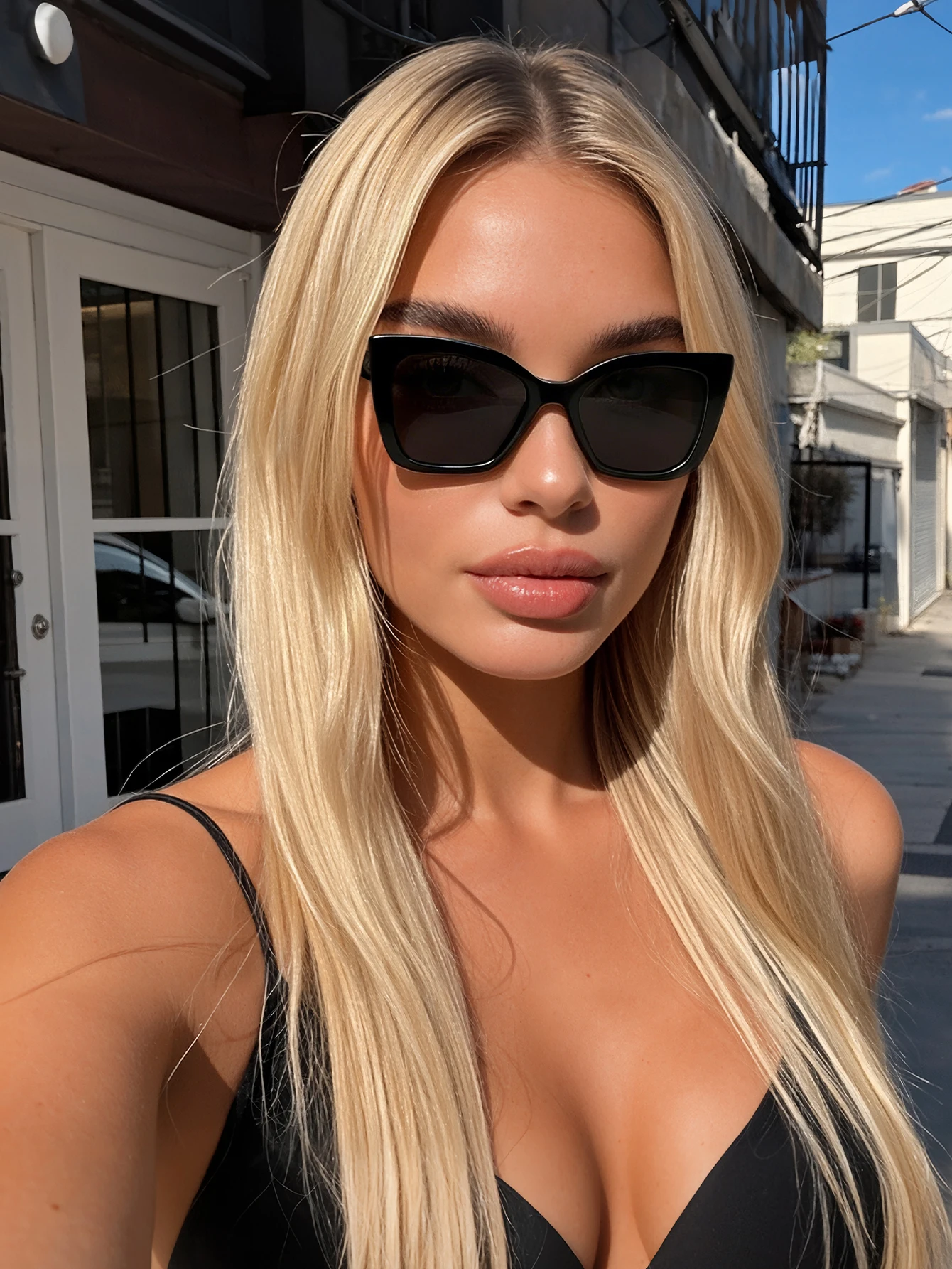 Große Cat-Eye-Brille, modische Brille, Unisex, geeignet für den täglichen Gebrauch, Fotografie und Autofahren, schlichter Stil
