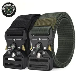 Men's Tactical Belt with Compass Outdoor Multi Function Compass Belt Canvas for Nylon Luxury Belts Women's Sports Jeans Belt