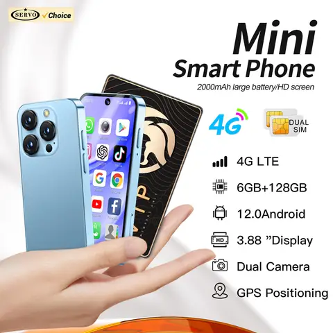 SERVO 19PRO 4G Network Mini Smartphone Android12 OS RAM 6GB ROM 128GB Play Store GPS OTG 3.88" Display 2 SIM Pocket Smart Phones