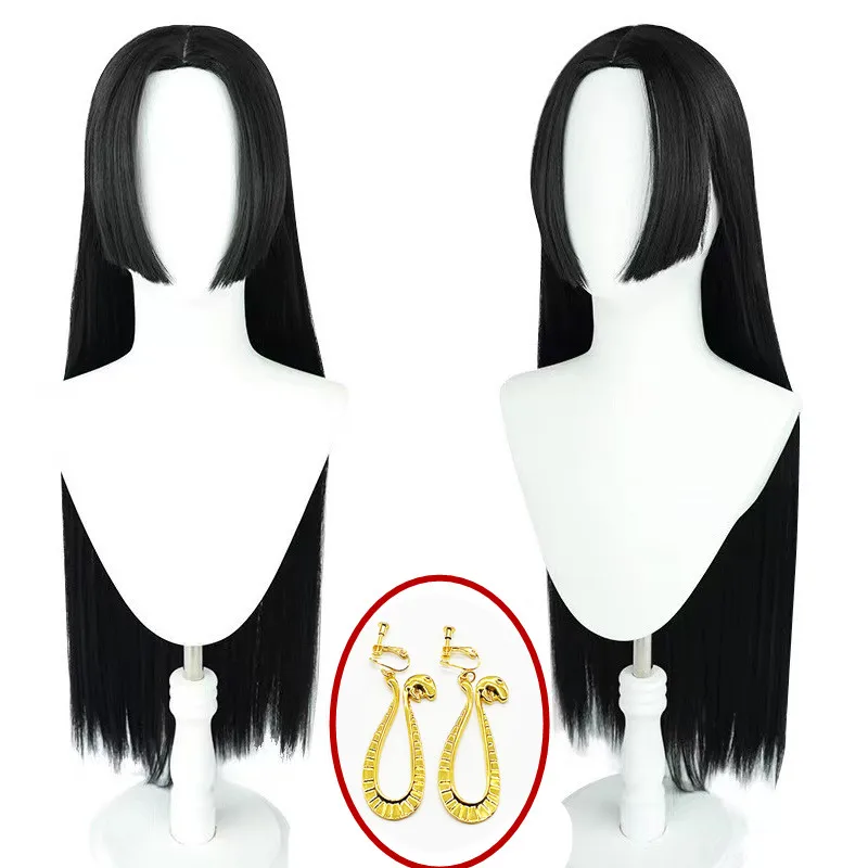 

Аниме Seven Warlords of Sea Женщины косплей Боа Хэнкок черный парик ролевые игры длинные прямые черные волосы костюмы серьги зажимы для ушей