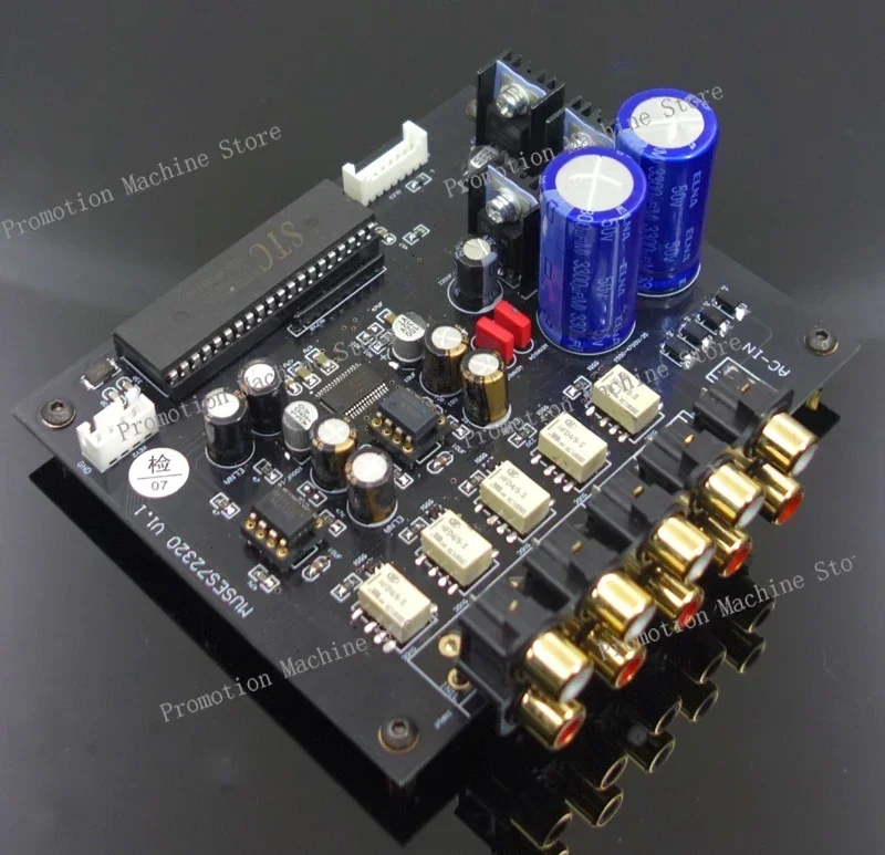 2.08 Inch OLED MUSES72320 HIFI Preamplifier Volume Controller 4 in 1 Out Relay Switching with Infrared Remote Control