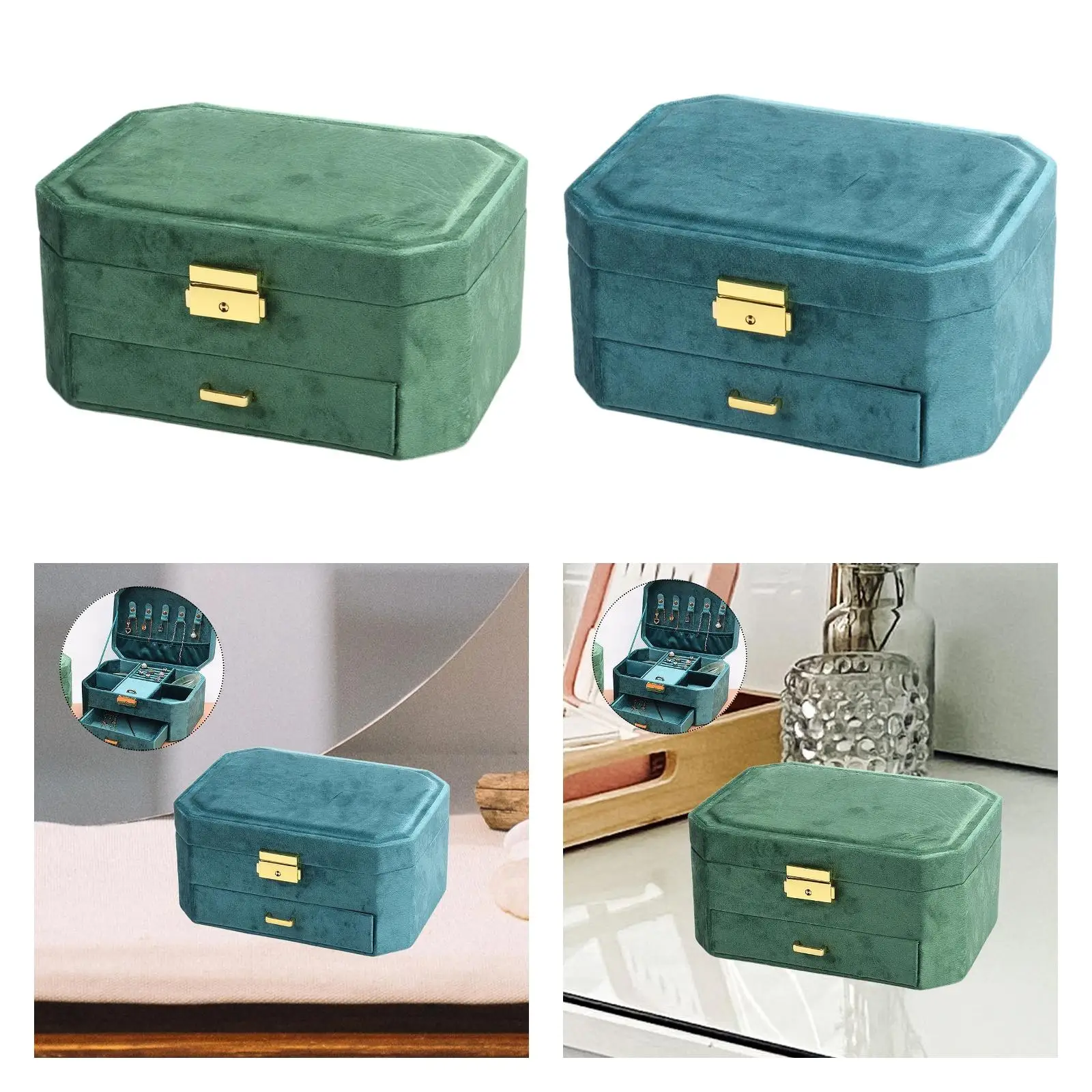 

Шкатулка для драгоценностей Органайзер для ювелирных изделий Футляр для ювелирных изделий с замком для серег Кольца Браслет Подвеска