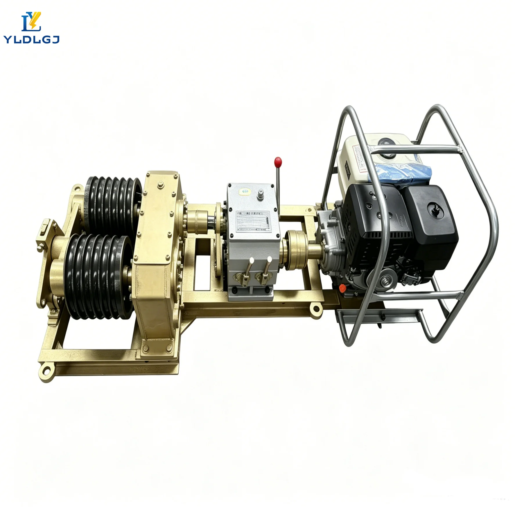 YILI 8T Diesel Double Drum Capstan Winch Twin Bullwheel Cable Puller Engine Powered HD Underground Transmission Line Stringing