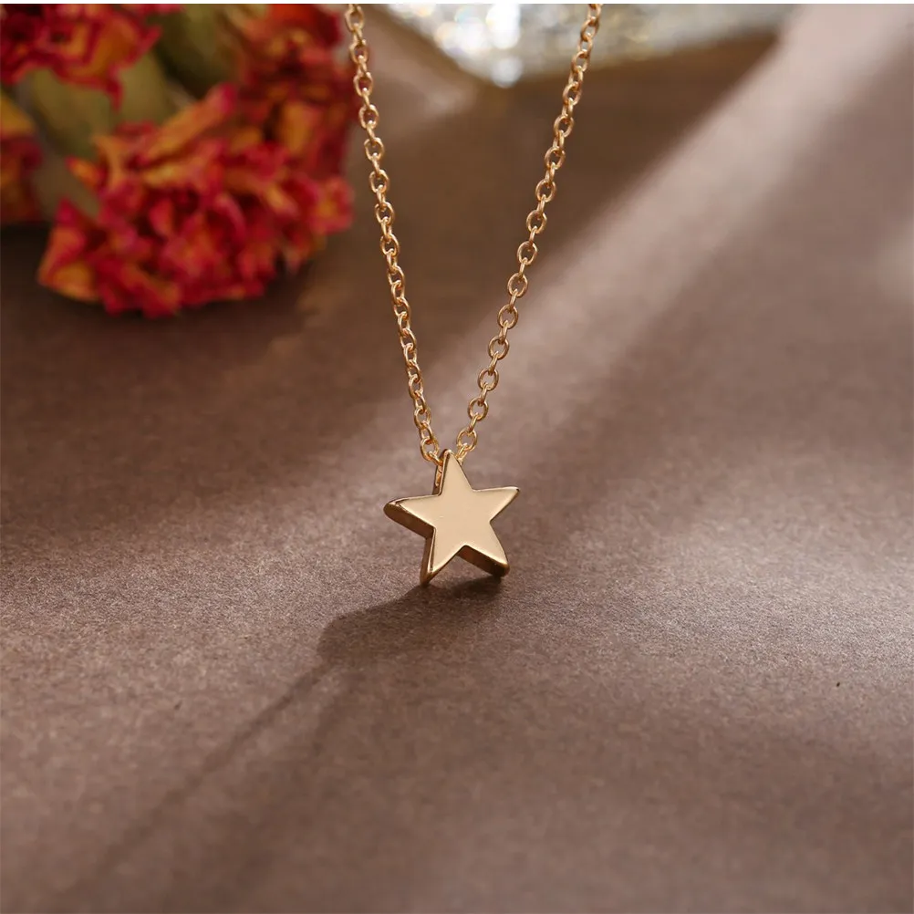

Five Point Star Necklace for Women Thick Elegant Pendant Fine Refinement Clavicle Chain Fashion Jewelry Gift Lover Friend Self