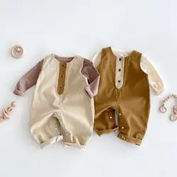 MILANCEL 2024 Autumn Baby Rompers 0-4Y Infant Fashion Simple Sleeveless  Jumpsuit Children's Outdoor Trousers ﻿ Baby Clothing