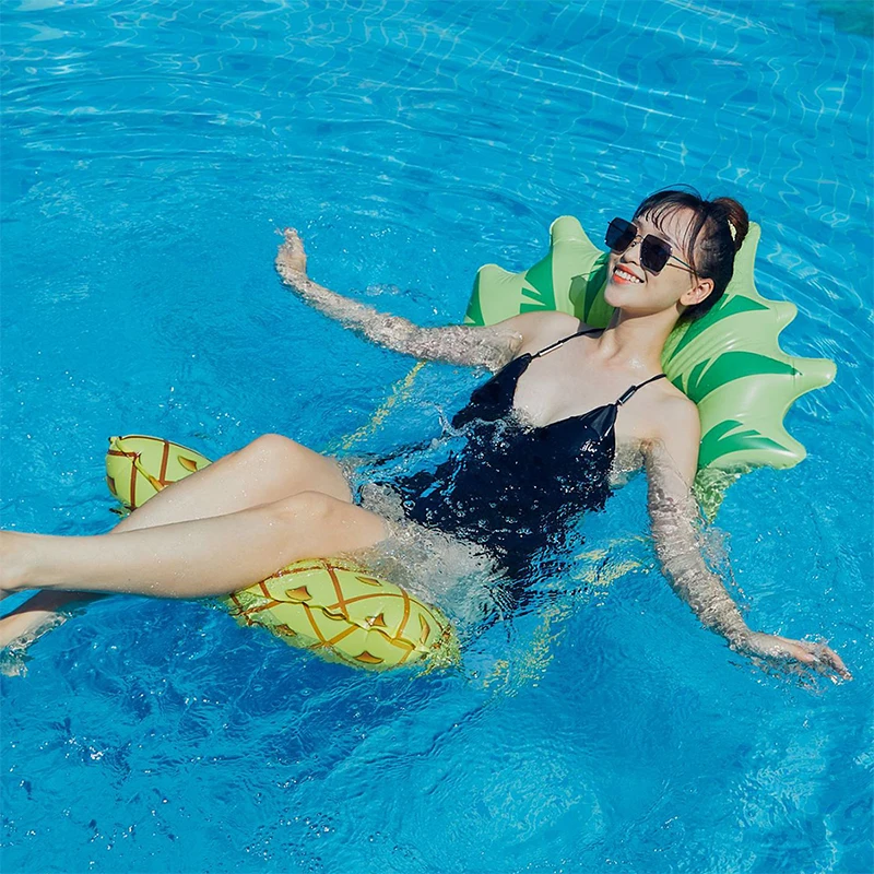 PVC Summer Inflatable Foldable Floating Row Swimming Pool Water Hammock Air Mattresses Bed Beach Water Sports Lounger Chair