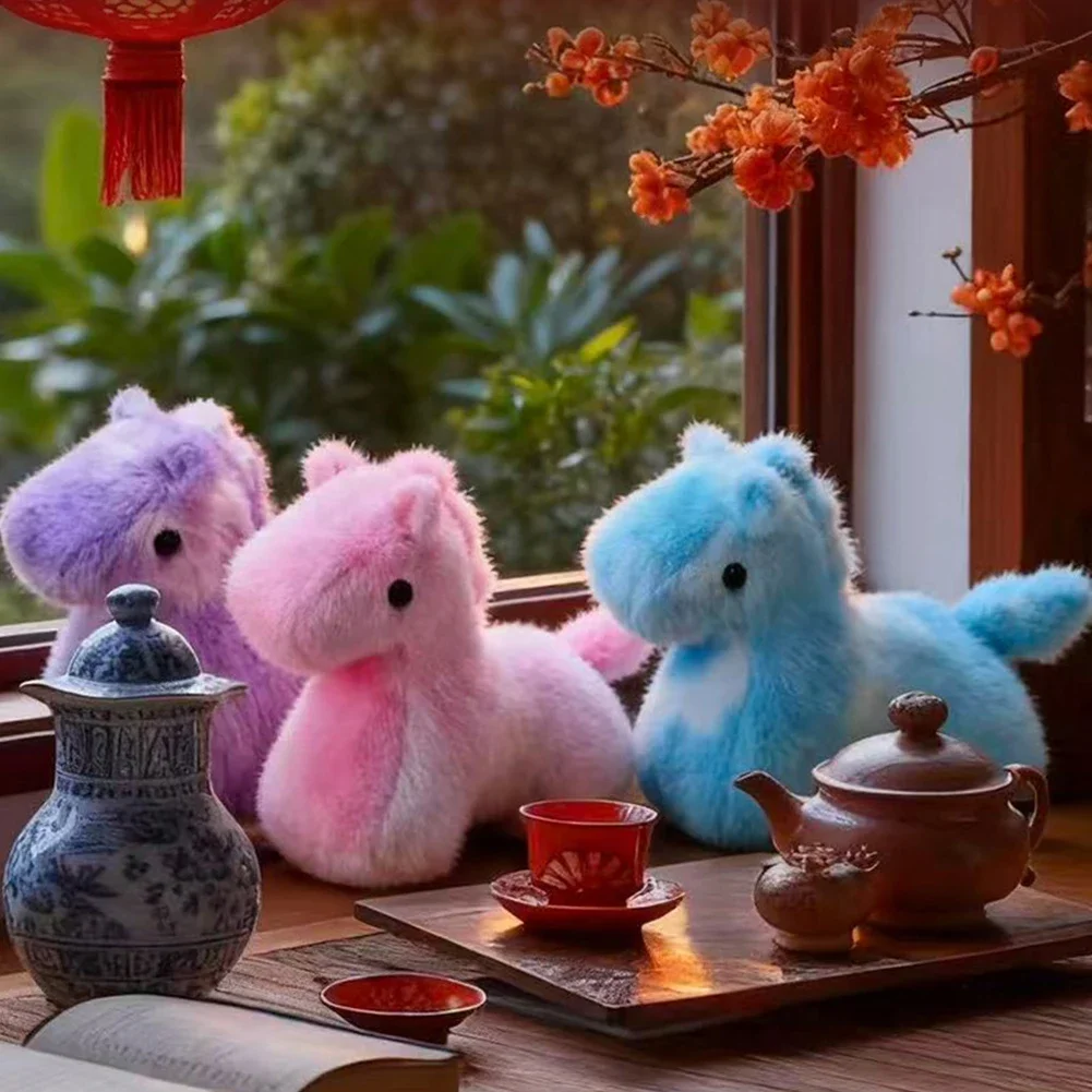 2026 25cm caballo colorido juguete de peluche Año Nuevo mascota caballo muñeco de peluche encantador regalo de Año Nuevo regalo de Navidad para niños niñas