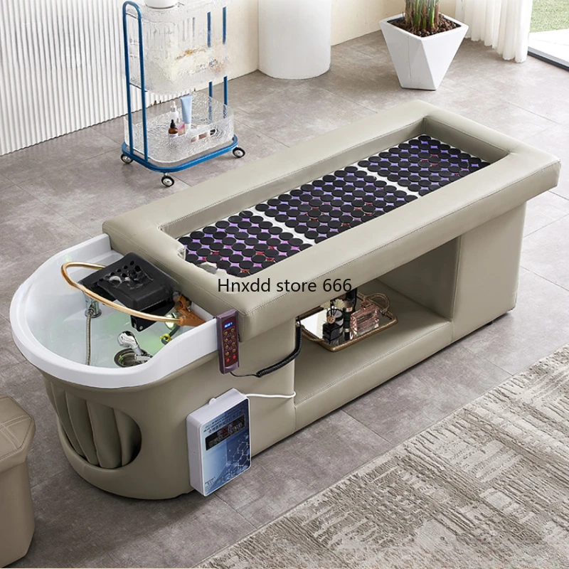 Spa Shampoo Bed Chinese Hair Wash Shaving Chairs Barber Chair Porcelain Hairdressing Salon Washbasin Basin Water Circulation