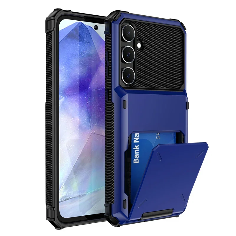 Flip Cards Solt Wallet PC Case For Samsung Galaxy S24 Ultra S23 Plus S22 S21 A15 A25 A35 A55 5G A16 A06 Armor Funda Stand Cover