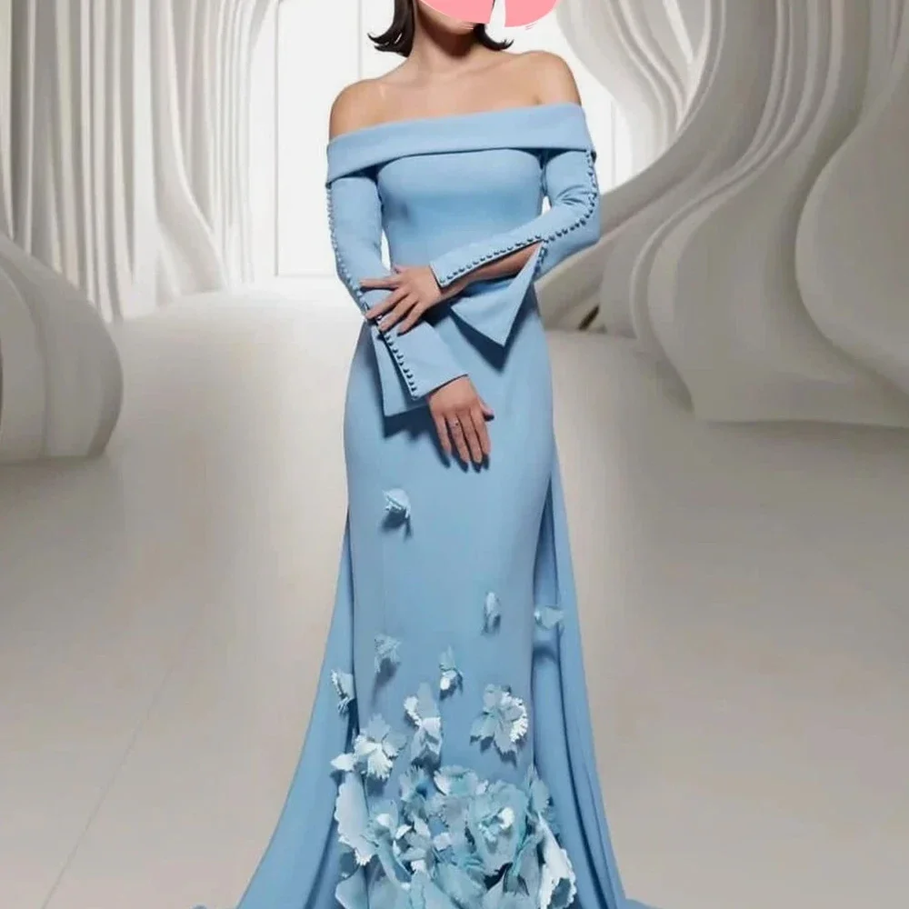 

Customize Formal High quality Simple Retro Jersey Applique Button Straight Boat Neck Long Dresses Cocktail Dresses Fashion