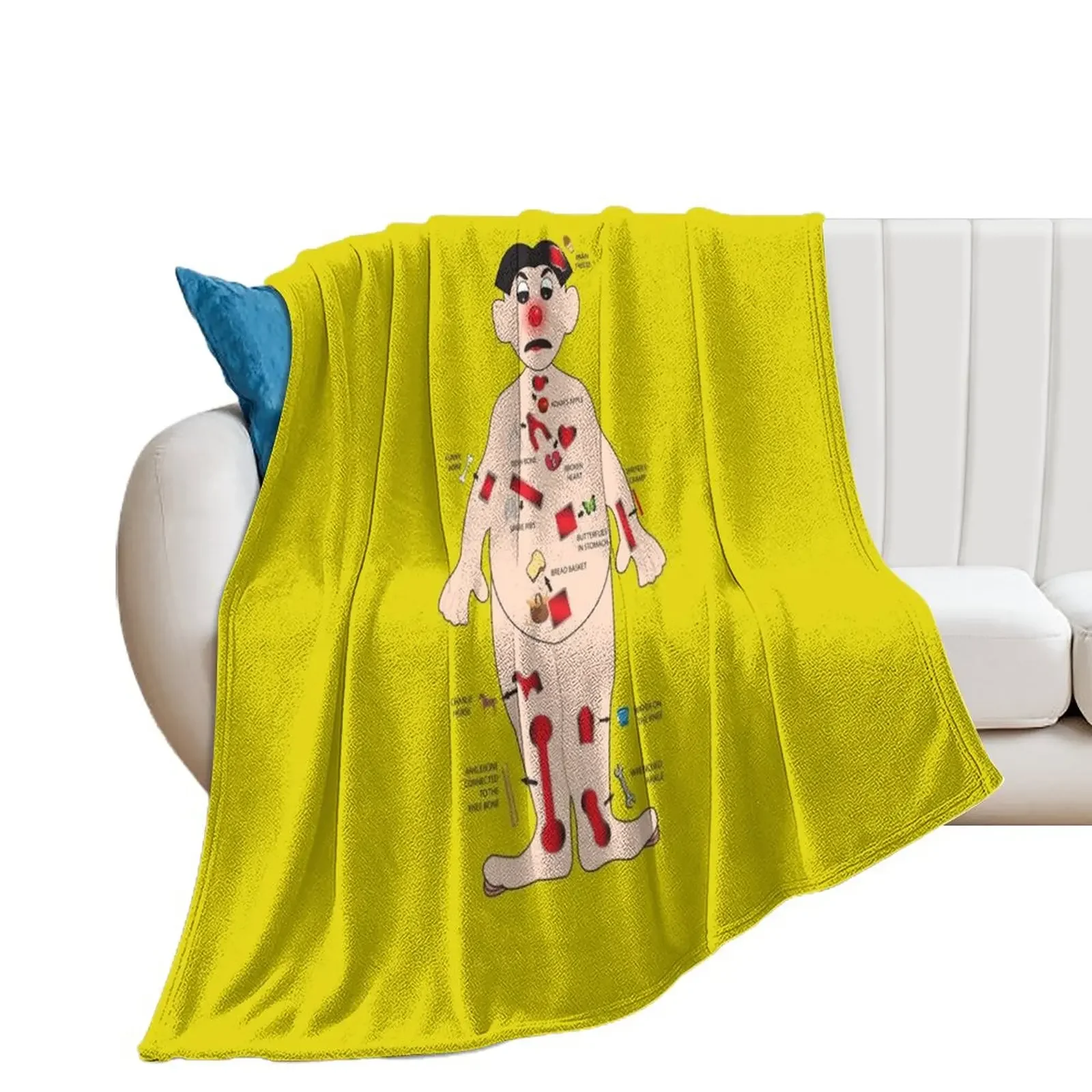 

OPERATION board game man - raise a smile for those in hospital Throw Blanket Quilt sofa bed Blankets