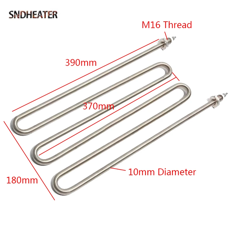 SNDHEATER 2500 واط 3500 واط عنصر تسخين المياه الكهربائية 3U م/ث شكل M16 الموضوع 304 سخان من الفولاذ المقاوم للصدأ أنبوب 110 فولت 220 فولت 390x180 مللي متر