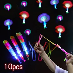 10pcs Medium Flying Arrow Slingshot Flying Toy LED Whistle Toy Fun Parent Child Interaction Party Fun Gifts Rubber Band Catapult