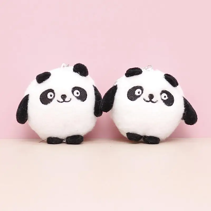 Pluszowa Panda breloczki Plushie brelok do kluczy z ozdobą miękki plecak Panda wisiorek Panda wypchany miś brelok do telefonu