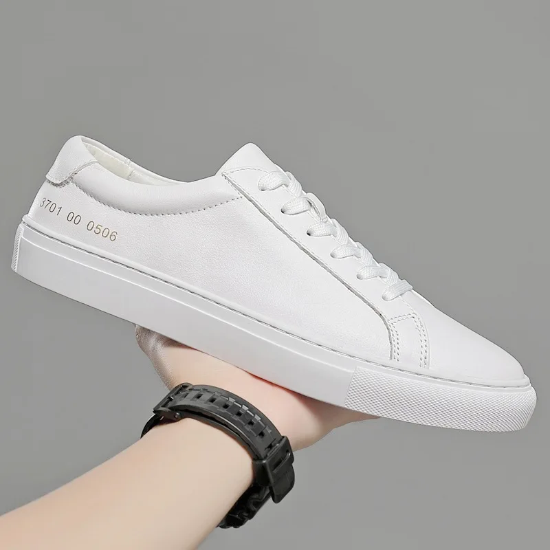 Top Quality Original Luxury Designer Real Leather Shoes Fashion Brand White Sneakers Casual Trainer Men Plus Size Flats Loafers