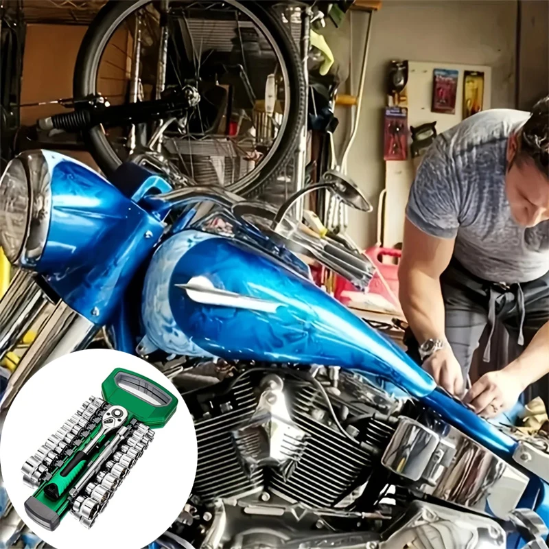 Galacok CRV اسئلة المفك 3/8 السيارات ميكانيكي أداة مجموعة صناديق المرآب إصلاح السيارات مفتاح بانة مجموعة DIY ورشة عمل أدوات يدوية #5