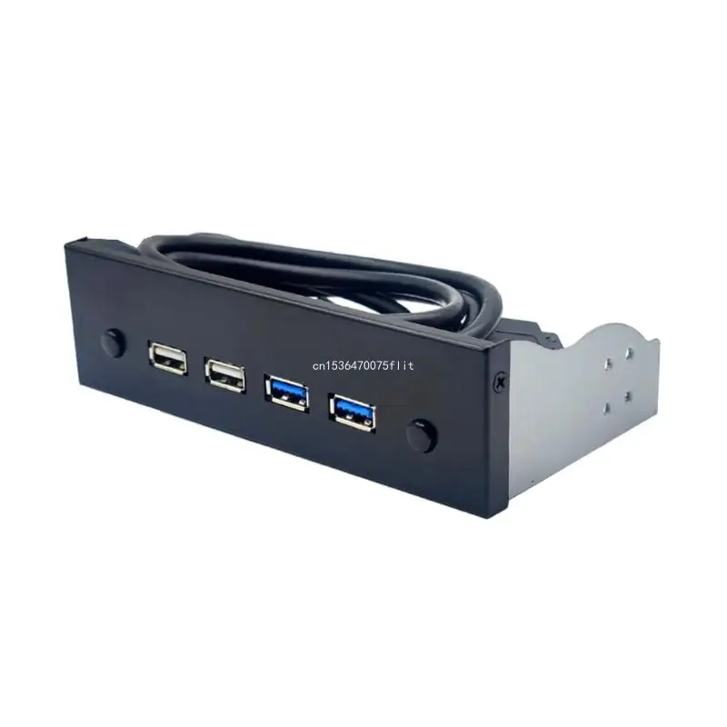 

USB C Hub Floppy Front Panel 2 Port USB + 2 Port USB 2.019 Pin Connector For 5.25" CD-ROM Bay Desktop DropShipping