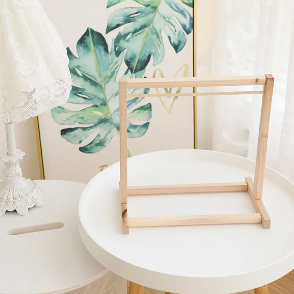 

1Set Large Size Hangers Set Sturdy Wooden Metal Miniature Clothing Rack for Kids Room Nursery School Decoration Display