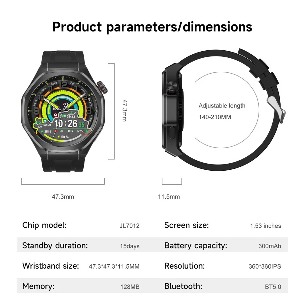 Im Freien Smart Watch Männer Frauen SOS GPS Kompass Smartwatch Wasserdichte Nachricht Push BT Anruf Sport Gesundheit Monitor Höhe Druck