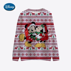 Disney Mickey Mouse round neck sweater children's long sleeved sweater girls' Christmas clothes men's and women's clothing