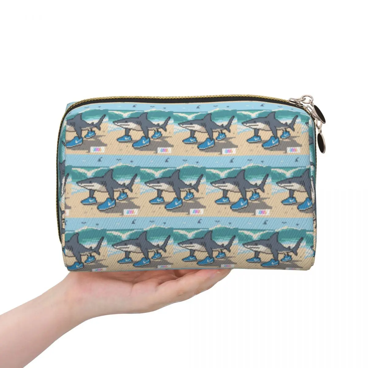 Tralalero Tralala Funny Shark Meme Italian Brainrot Women Cosmetic Bag Travel Makeup Organizer Pouch Toiletry Storage Dopp Kit