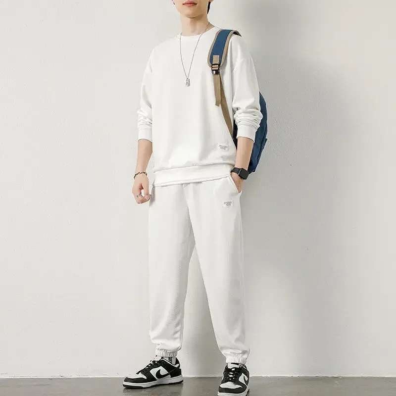 Abiti larghi per uomo autunno manica lunga abbigliamento sportivo felpa pantaloni sportivi tuta oversize 4XL 5XL abbigliamento uomo 2 pezzi set