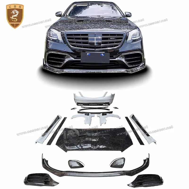

Rear Truck Bonnet Hood Decoration Parts For Benz S Class W222.2 S63 Upgrade MSY Style Half Twill Carbon Fiber Top Wing Spolier