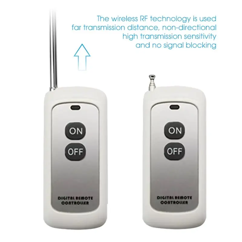 EV1527 433Mhz Wireless Remote Control Module Learning Code 2 Button On/OFF 1000M Long Range Opener With Built-In Antenna