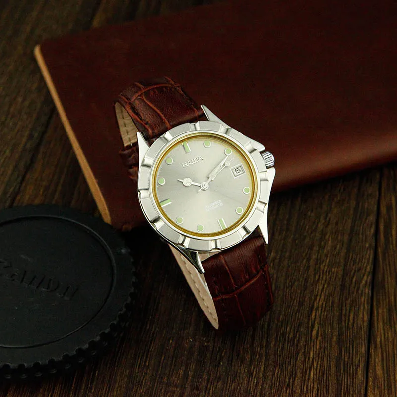 

Шанхайские автоматические механические мужские часы Haida со светящимся золотом, простые механические белые пластины, стильные новые