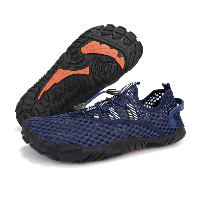 Zapatos de agua unisex ligeros de secado rápido con cinco dedos, antideslizantes, tipo zapatillas descalzas para senderismo, playa, yoga y deportes.