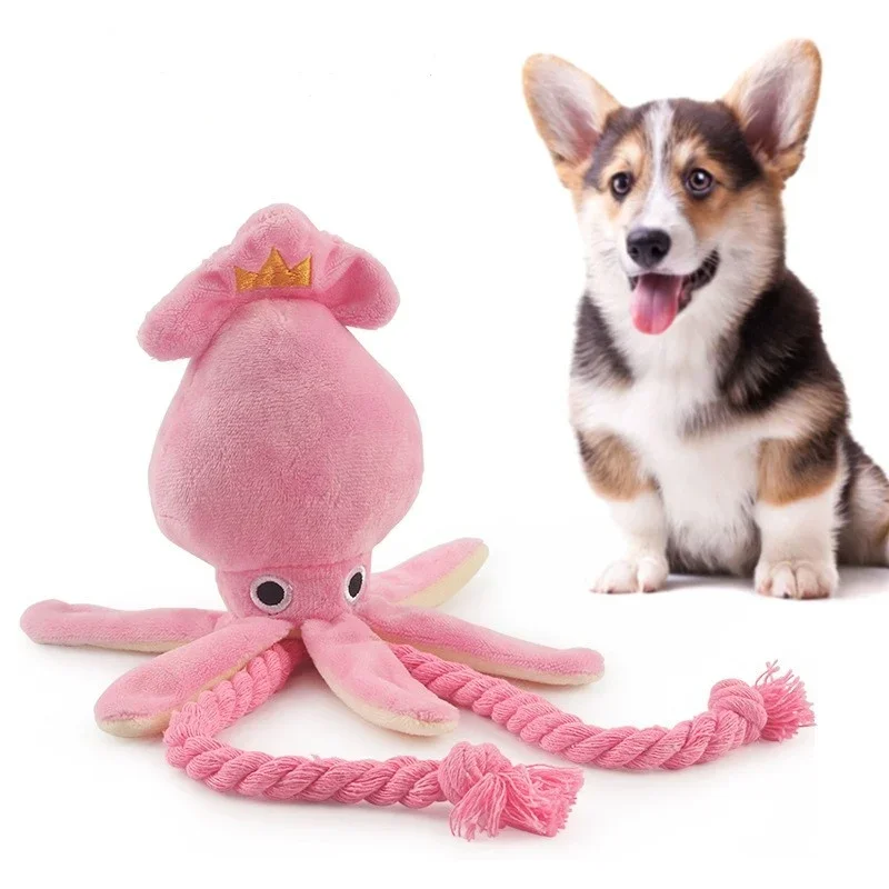 

Supet Pet Octopus Plush Rope Toy Is Bite-resistant, Fun and Interactive, Suitable for Indoor and Outdoor Use