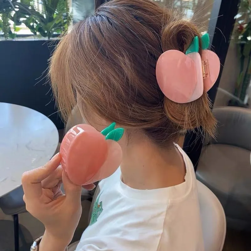 New Creative Design Fruit Peach Strawberry Carrot Pineapple Hair Clip Claw Fresh Acetic Acid Shark Clip Wholesale Drop Shipping