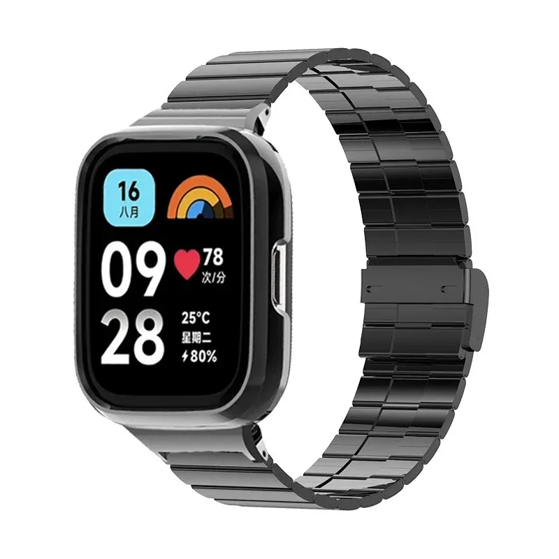 สายรัดข้อมือสำหรับนาฬิกา Redmi 3สายนาฬิกาแม่เหล็กของมิลาน Xiaomi redmi Watch 3สายสแตนเลสที่ใช้งานอยู่