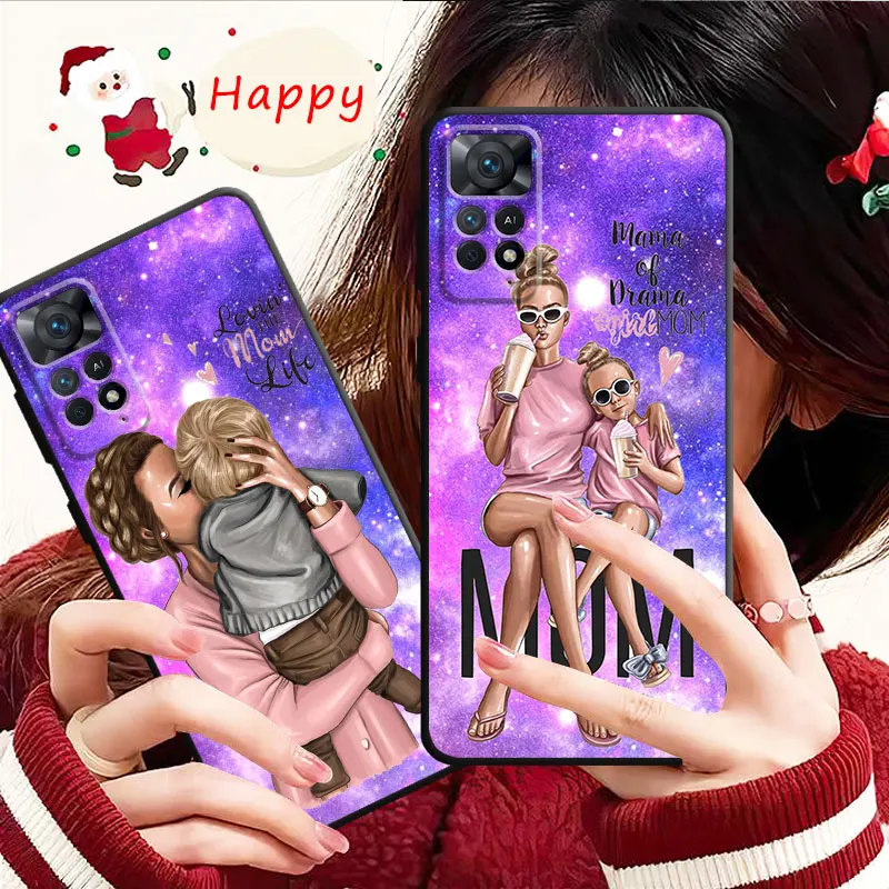 Phone Case For Xiaomi Redmi Note 13 12 11T 11S 11 10 8 Pro 9 9S 8T for Mi 10 9A 9C 10C K40 Woman Girl Super Mom Baby Cover