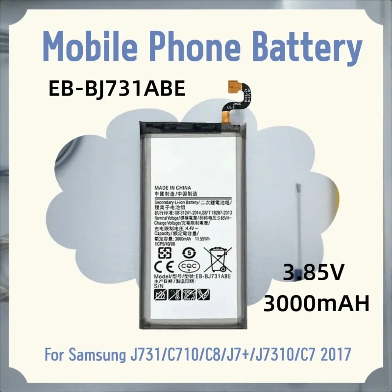 

EB-BJ731ABE 3.85V 3000mAH Mobile Phone Battery for Samsung J731/C710/C8/J7+/J7310/C7 2017