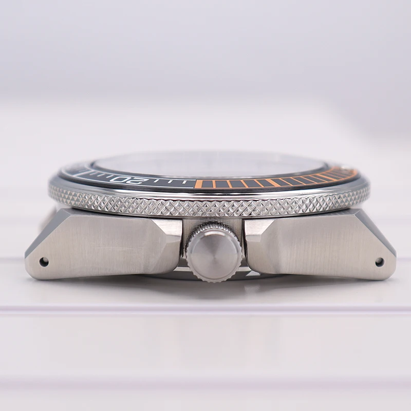 Silbernes Taucheruhrengehäuse 43mm Uhrengehäuse Saphirglas für modifiziertes Samurai NH35 NH36 NH38 NH34 4R36 Automatikwerk Keramiklünette – Detail 4