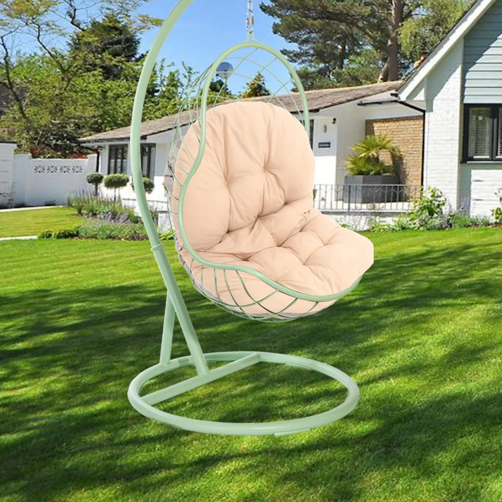 Hanging Egg Chair Cushion Waterproof Uv Resistant High Density Foam Outdoor Swing Seat Pad Washable Replacement For Rattan