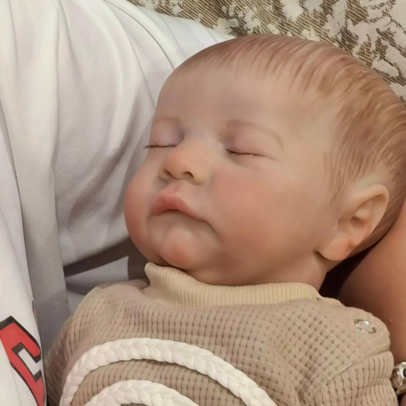 Risbecko lebensechte 43 cm fertige wiedergeborene Puppe, wie eine echte handgefertigte Kunstpuppe für Babys, 3D-bemalte Haut mit sichtbaren Adern, Vinyl-Gliedmaßen