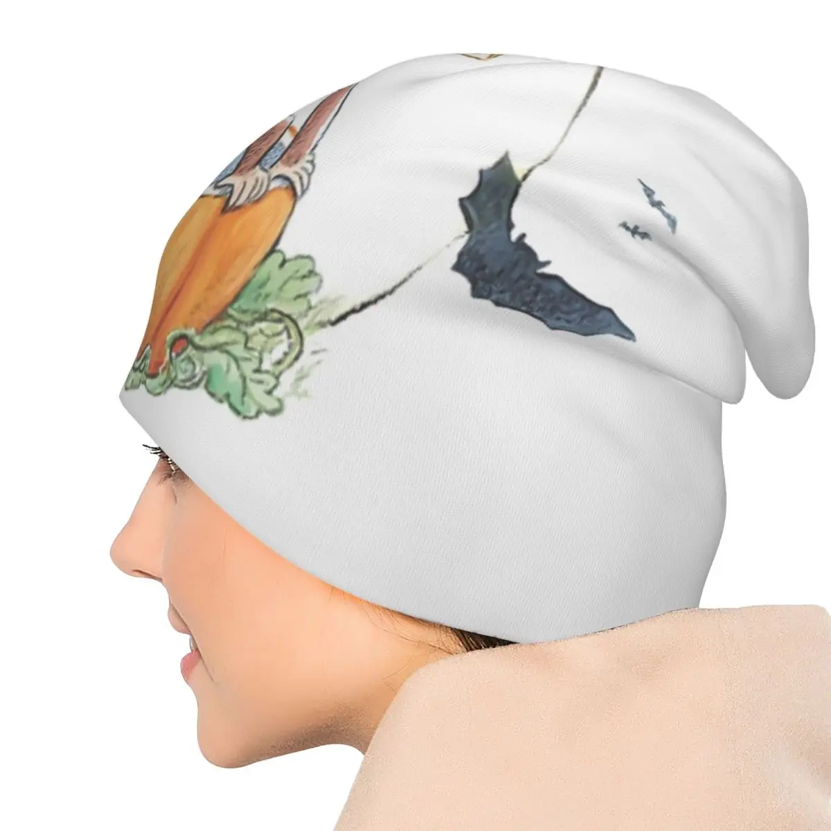 اليقطين هالوين لطيف القرد الكرتون قبعات غريبة جورج الكبار تزلج Skullies قبعة صغيرة الربيع الدافئة ذات الاستخدام المزدوج بونيه القبعات #5