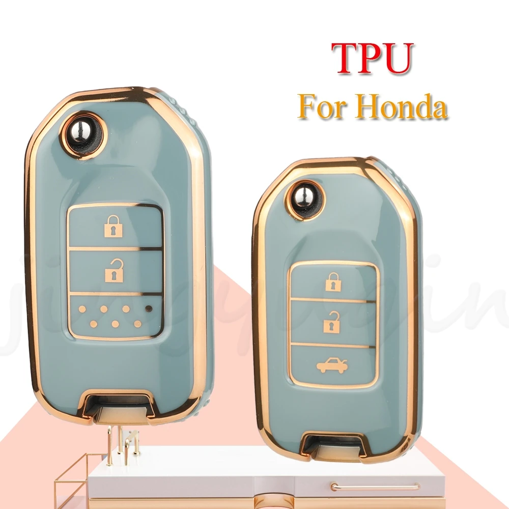 JYQ TPU Auto Key Shell Case Cover For Honda Accord Civic City CRV Jazz XR-V Vezel HR-V FRV Crider Odyssey Remote Car Accessorie