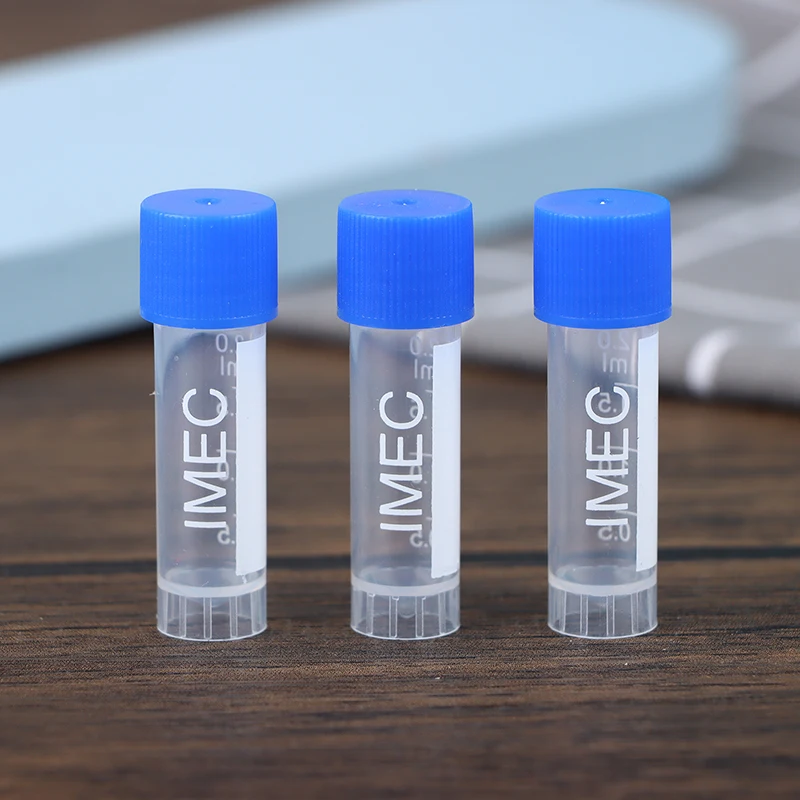 50Pcs 1.8ml(2ml) Plastic Graduated Cryovial Test Tube Freezing Sample Cold Storage Tubes With Screw Cap