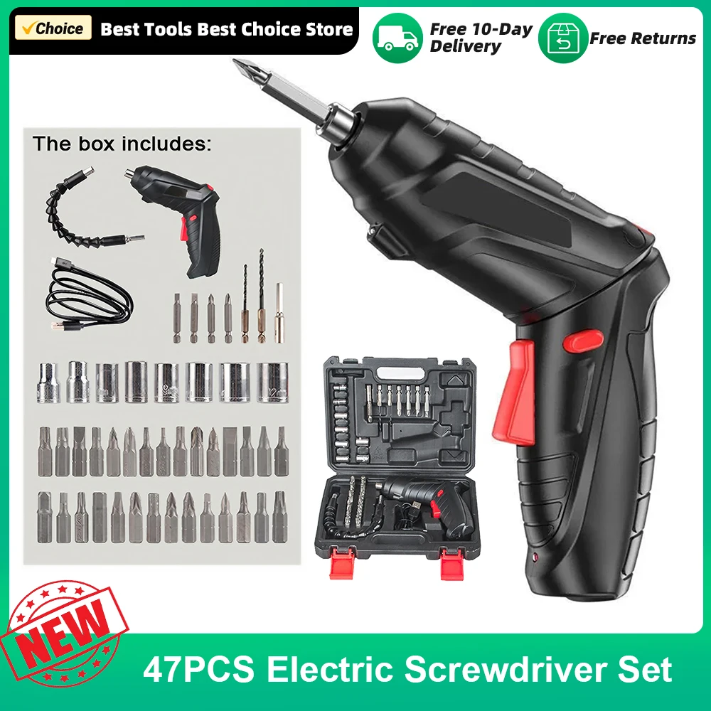 

Набор электрических отверток, 47 шт., 3,6 В, Беспроводная электрическая дрель, Набор отверток, портативный ремонтный инструмент, высокоточные электроинструменты