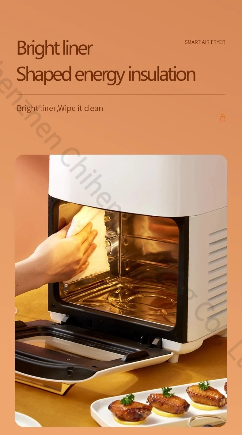 Air Fryer，15L Large Stainless Steel Electric Oven Fruit Dryer With Touch Screen And Viewable Window